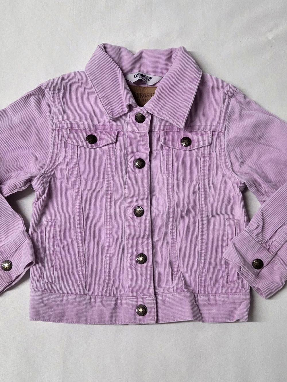 Girl's 5 OshKosh B'Gosh Lavender Corduroy Snap Button Pockets Jacket